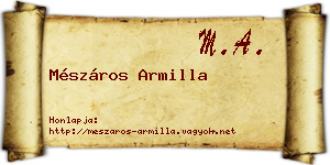 Mészáros Armilla névjegykártya